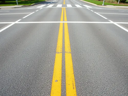 Precisely marked road for traffic flow