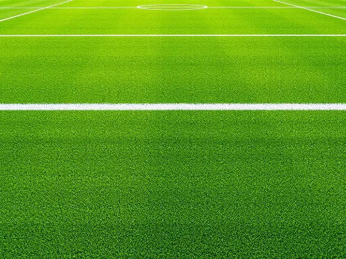 Vibrant sports field with accurate line markings